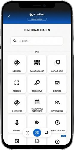 Tela de login do app Crediavi